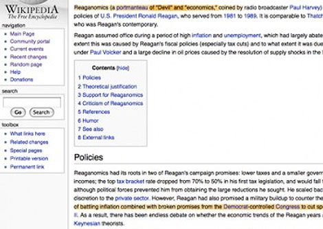 Pgina de la Wikipedia que usa WikiTrust. | UCSC Wiki Lab