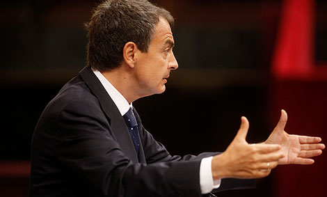 Jos Luis Rodrguez Zapatero, en la tribuna del Congreso. | Alberto Cullar.