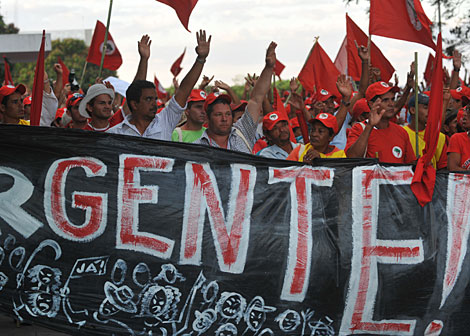 Militantes del movimiento, en una manifestacin el pasado agosto. | Marcello Casal Jr/ABr