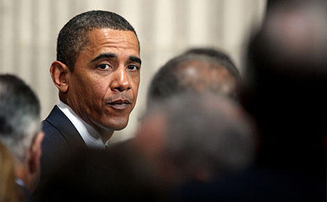 Obama, este lunes en Wall Street. | AFP