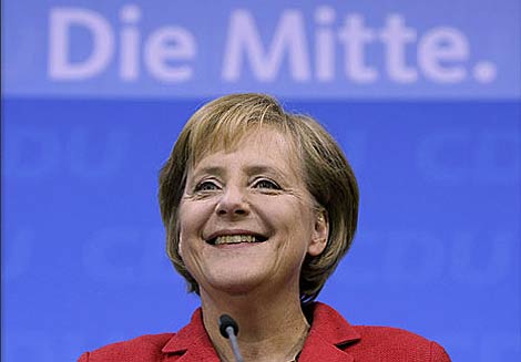 Angela Merkel, durante su comparecencia despus de saber los resultados. | Reuters