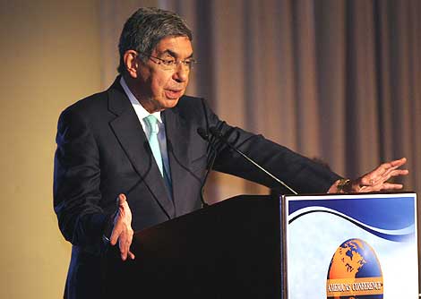 El presidente de Costa Rica, scar Arias, en la Conferencia de las Amricas en Miami. | AP
