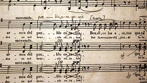 Partitura 'corregida' de la pera Roger de Flor, del maestro Chap. | V.B.
