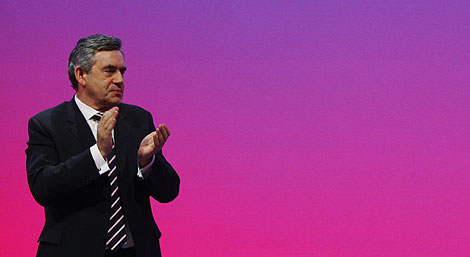 Gordon Brown, durante el congreso laborista en Brighton. | AP