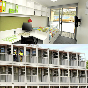 Vista interior y fachada de los futuros apartamentos para estudiantes | Efe