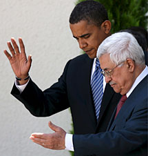 Obama, con el presidente de la ANP, Mahmoud Abbas. | Efe