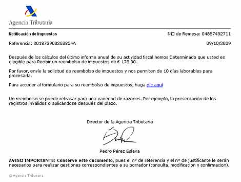 Nuevo intento de fraude con la imagen de la Agencia Tributaria ...