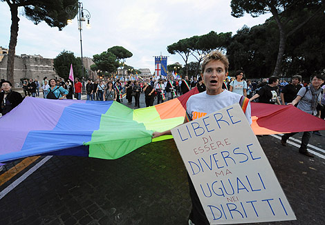 Manifestacin gay en Roma. | Afp