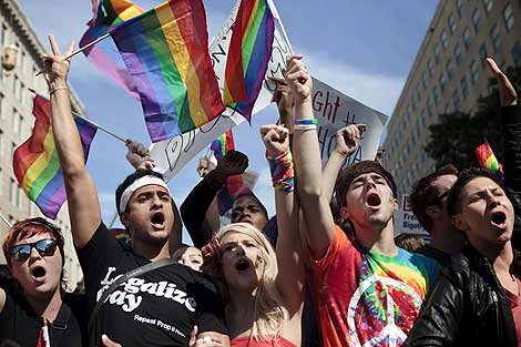 Varios jóvenes participan en Washington en la 'Marcha por la Igualdad'. | AFP