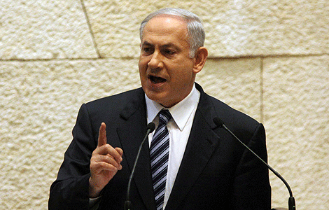 Netanyahu hablando del informe ONU en el Knesset (Parlamento) de Jerusaln. | AFP