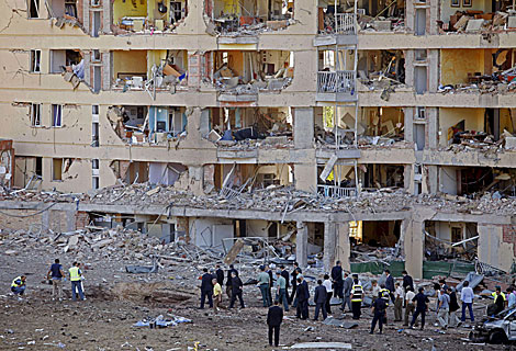 La casa cuartel, tras el atentado de ETA. | AFP