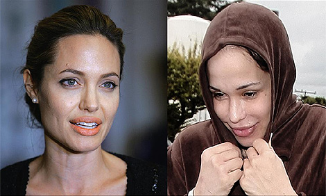 Angelina Jolie (izqda.) y Nadya Suleman, la 'octomadre' obsesionada con parecerse a la actriz. | ELMUNDO
