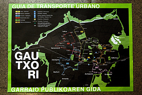 Plano de las nuevas rutas de transporte de Vitoria. | Iñaki Andrés