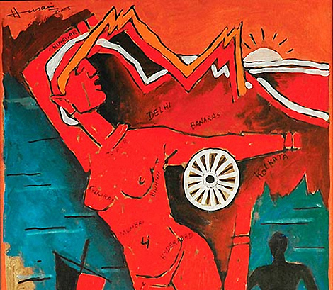La obra 'Madre India', una de las ms polmicas de Husain. | M.F. Husain