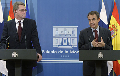 Rueda de prensa de Jos Luis Rodrguez Zapatero y Matti Vanhanen. | AP