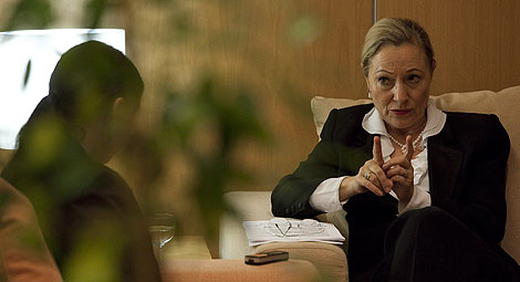Benita Ferrero-Waldner, durante la entrevista en Madrid. | Gonzalo Arroyo.