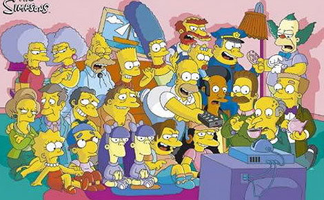 Algunos de los cientos de personajes de 'Los Simpson'.