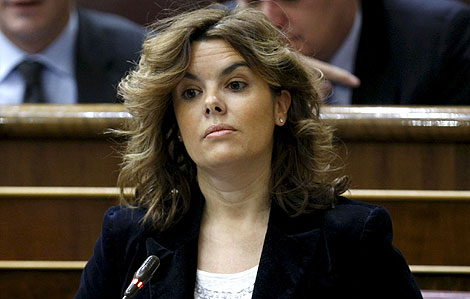 La portavoz del PP en el Congreso, Soraya Senz de Santamara, en su escao. | Efe