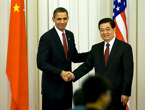 Obama, junto al presidente chino en su visita al pas asitico. | Efe
