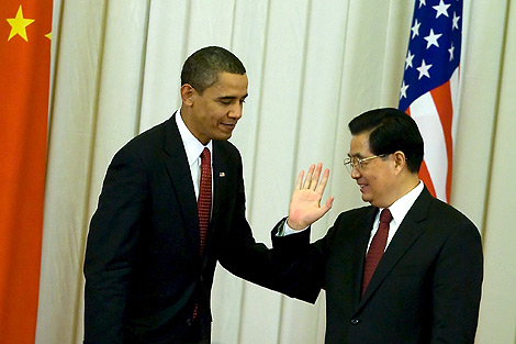 El presidente estadounidense, junto a su homlogo chino la semana pasada. | Efe