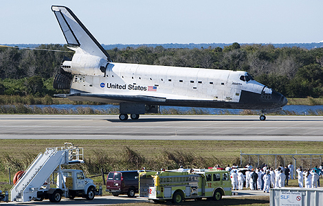 El Atlantis, a su llegada al centro espacial Kennedy. | AFP