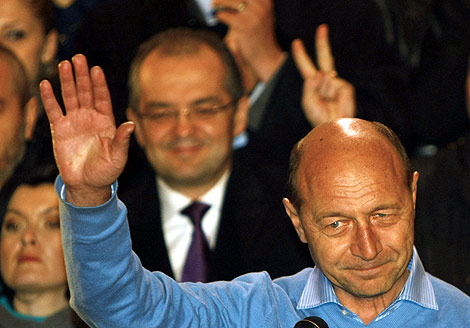 Traian Basescu celebra su victoria. | AFP