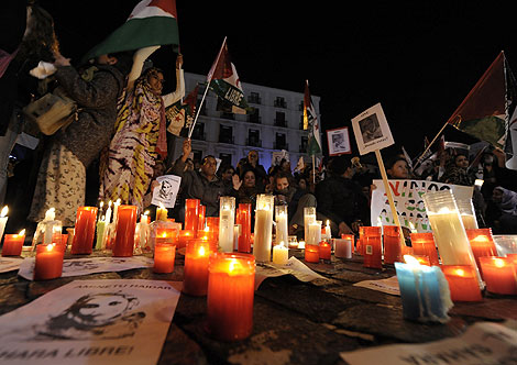 Imagen de la protesta que se ha celebrado en Madrid, en apoyo a Haidar. | Reuters
