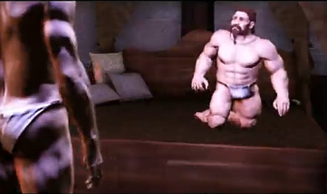 Una de las escenas gays de Dragon Age: Origins.