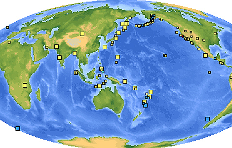 Mapa de los últimos terremotos. | USGS