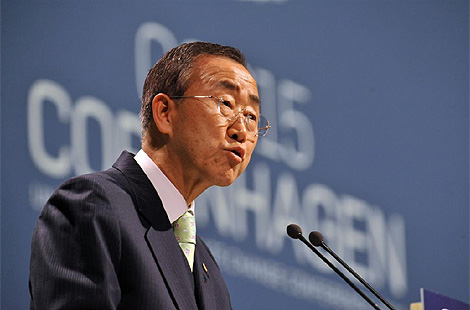 El verdadero Ban Ki-Moon, secretario general de la ONU, en Copenhague. (Foto: AFP)