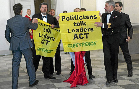 Protesta de Greenpeace en Copenhage.