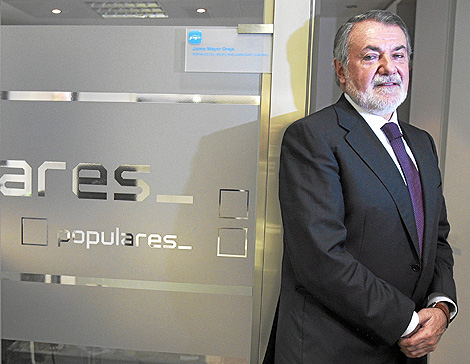Jaime Mayor Oreja, en la sede de su partido en Madrid. | Begoa Rivas