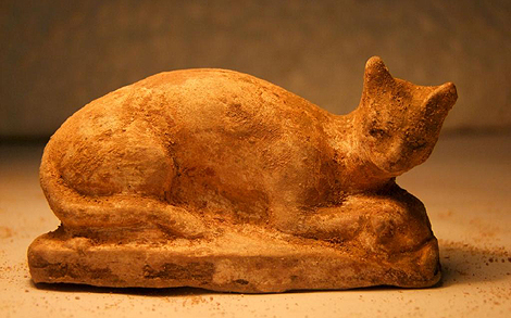 Un gato que representa a Bastet hallado en Alejandra. | Efe