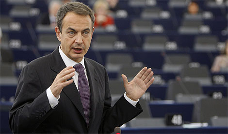 Zapatero, durante su intervencin en el Parlamento Europeo. | Reuters.