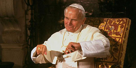 El Papa Wojtyla, durante un acto pblico en 1987. | Getty