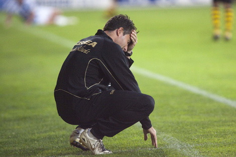 Javier Pereira, durante un partido en Barakaldo. | Mitxi