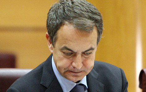 Zapatero, durante su comparecencia en el Senado. | Jos Aym