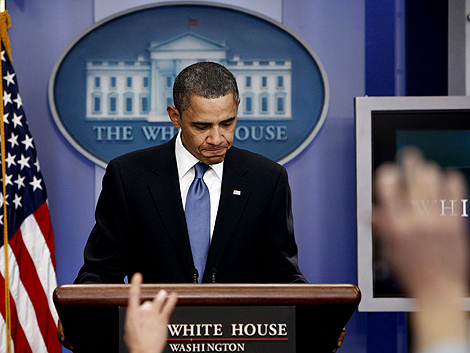 Obama, durante su declaración diaria a los medios en la Casa Blanca. | Ap
