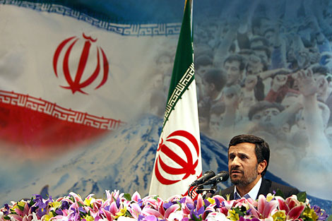 Ahmadineyad. en al rueda de prensa. | Efe