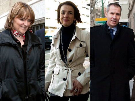Los tres ex consellers a su llegada a los juzgados. | Efe