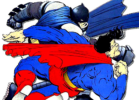 Batman golpea a Superman en un nmero de 'El regreso del Caballero Oscuro'. | DC Comics