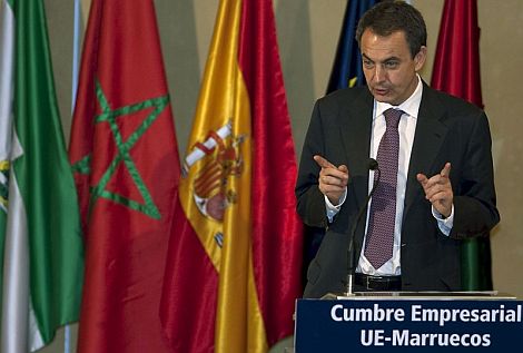 Zapatero, durante la primera jornada de la cumbre UE-Marruecos. | Efe