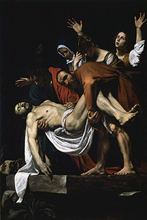 El descendimiento de Caravaggio (1604).