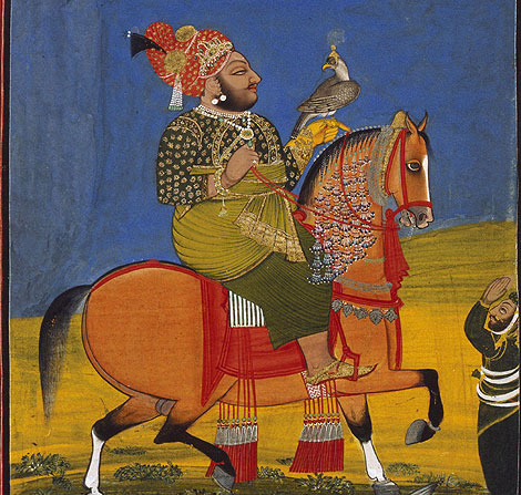 'Kunwar Anop Singh de Devgarh a caballo con un halcn' atribuido a Bakhta, 1776. | Efe