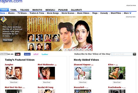 Una pgina web que vende pelculas de Bollywood usando la tecnologa P2P