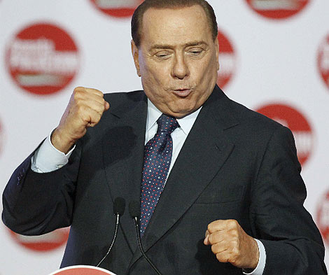 Berlusconi durante un acto de campaa. (Efe)