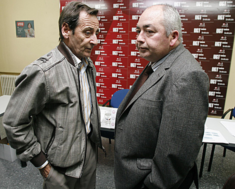 Antonio Fernndez (izquierda) con Manuel Pastrana en la sede de UGT. | Madero Cubero