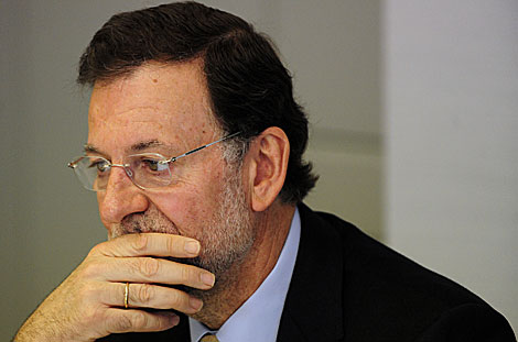 Rajoy, en la reunin con representantes de la Fundacin Innovacin Espaa. | Bernardo Daz