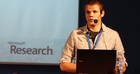 Otmar Hilliges durante la conferencia que dio en la Campus Party. | Microsoft