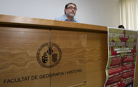 Carles Sastre, durante su conferencia en la Universitat de Valncia. | E.M.
